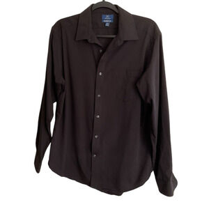 George Black Classic Fit Button Front Shirt Medium 38 40 Cotton Blend